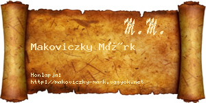 Makoviczky Márk névjegykártya
